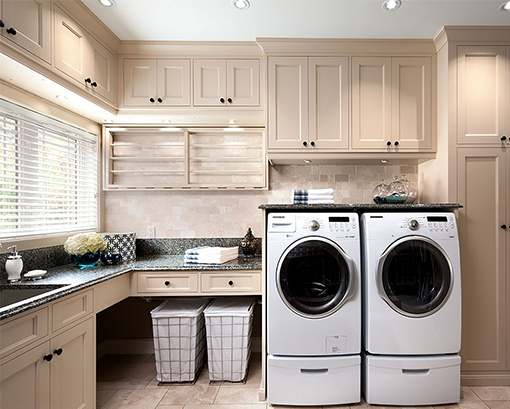 shaker style laundry room cabinet