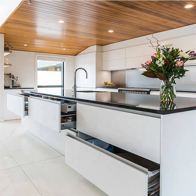 Modern style matte white lacquered kitchen