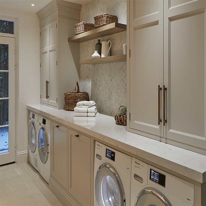How to Dress Laundry Room Shelves with Purpose and Elegance