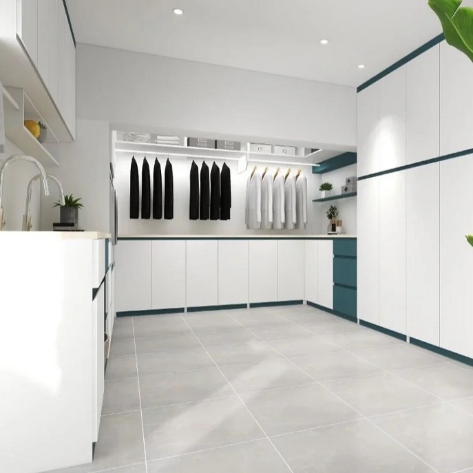 white matte lacquer paint with white ceramic tile